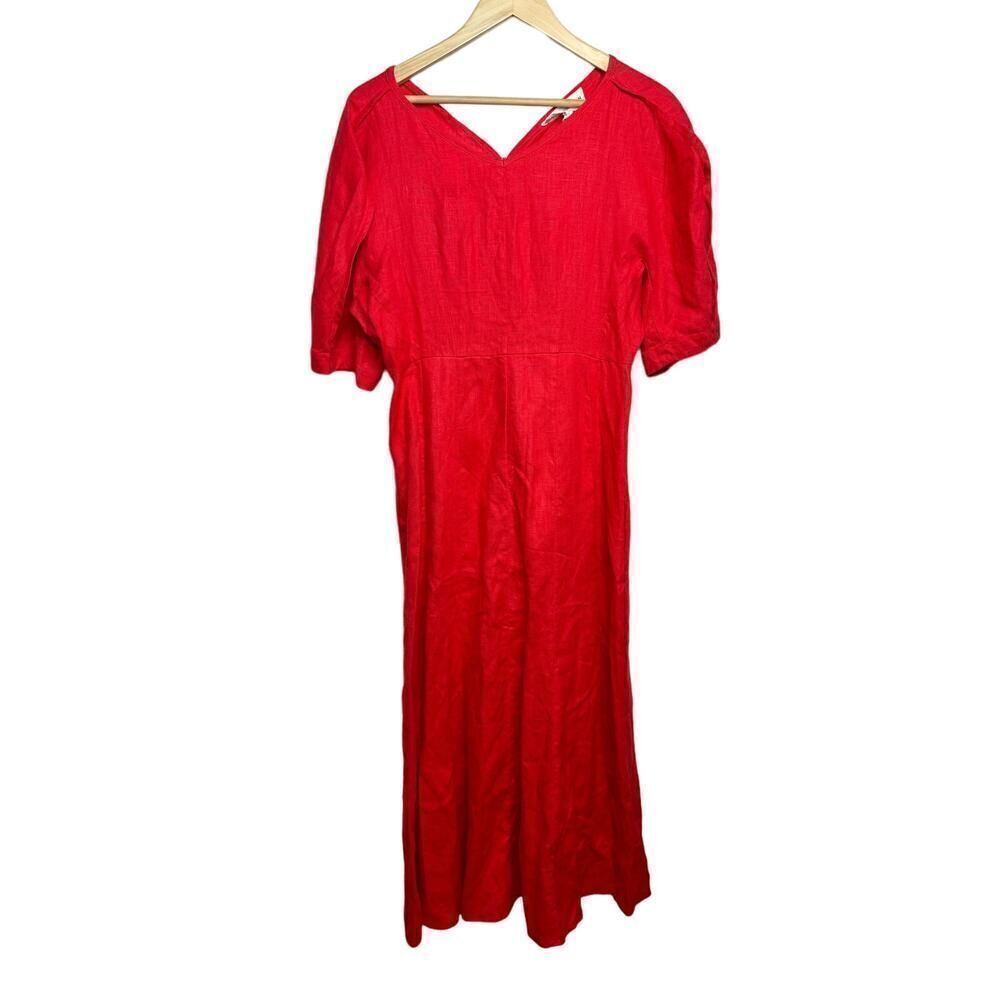 Mara Hoffman Sicily Hemp Dress in Red Sz. 8 - Picture 3 of 6